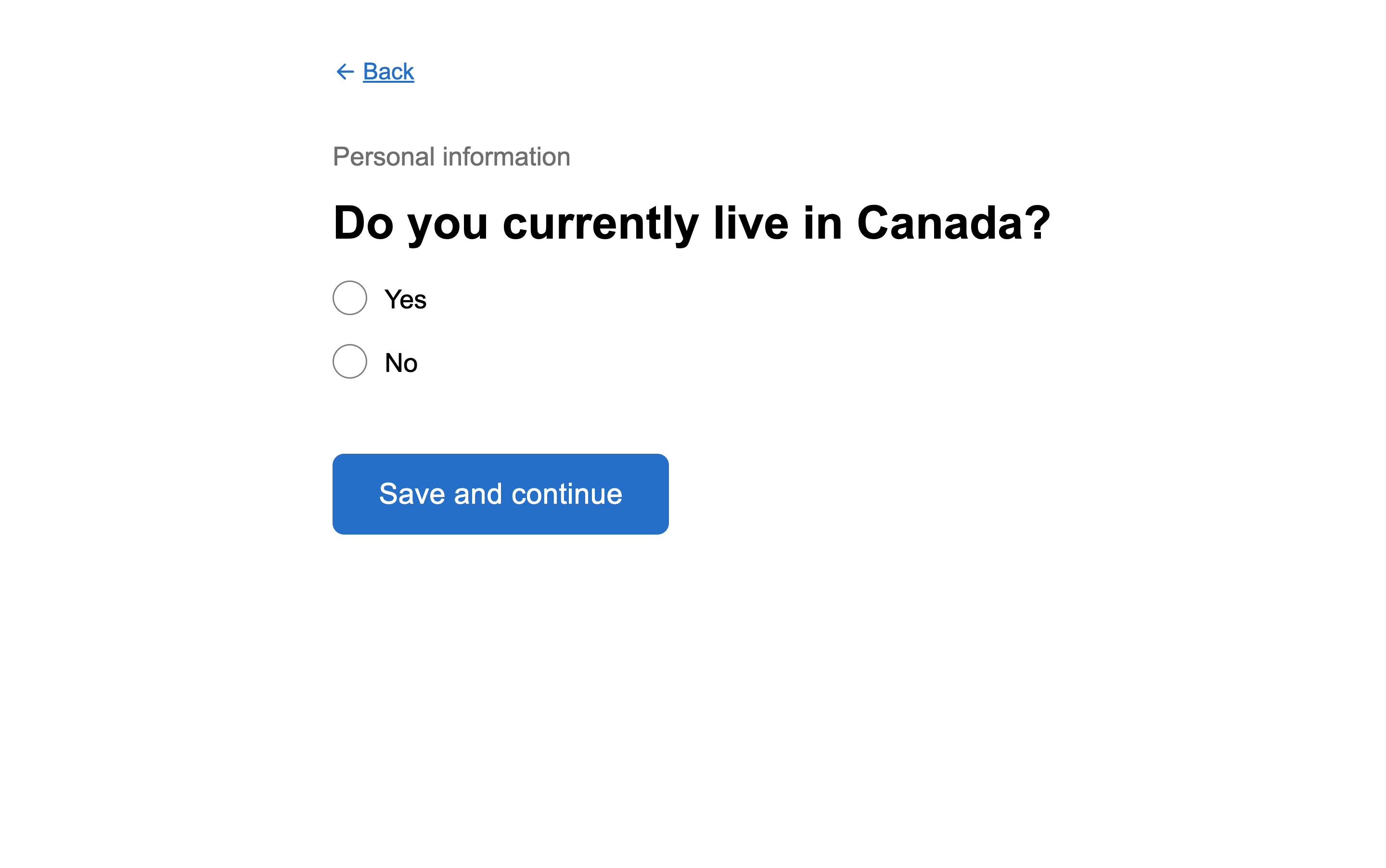 Question page with a section title